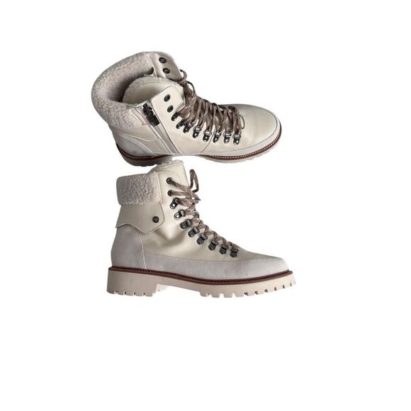Blondo Natashia Womens Bone Leather Waterproof Faux Shearling Cuff Boots Size 9M - Picture 15 of 16
